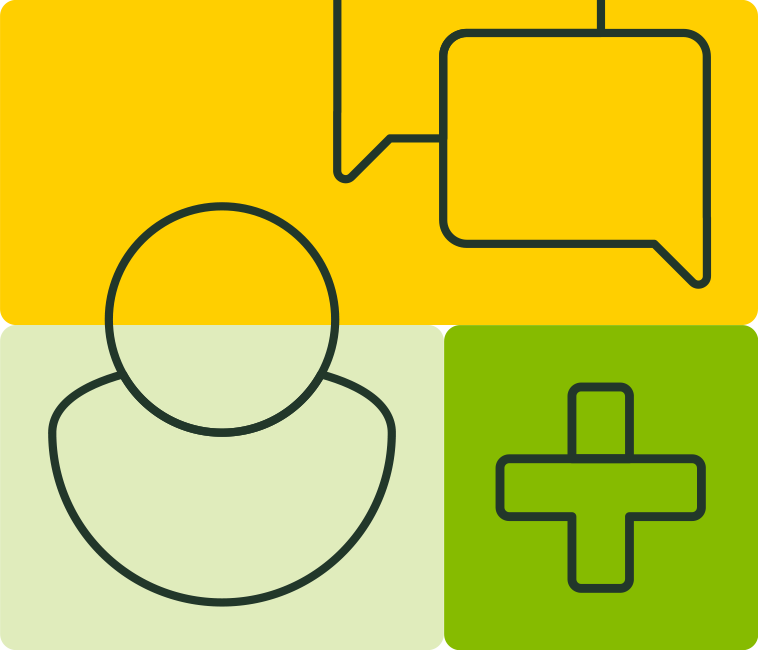 Chat Icon, Personen Icon, Erste Hilfe Kreuz - Icon