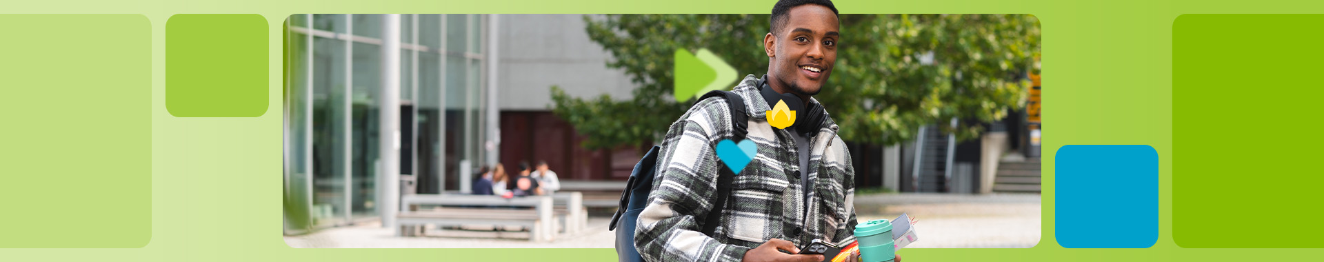 Glücklicher Student