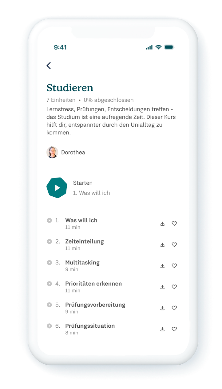 Smartphone zeigt die 7Mind App