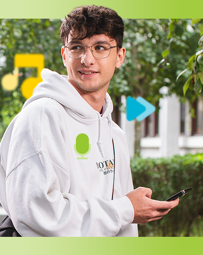 Student auf dem Campus