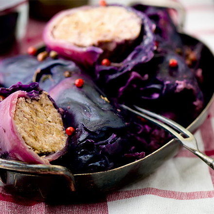 Gefüllter Rotkohl